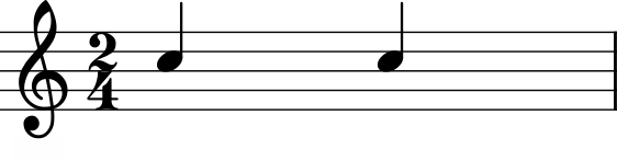 Double meter - two even pulses in a measure