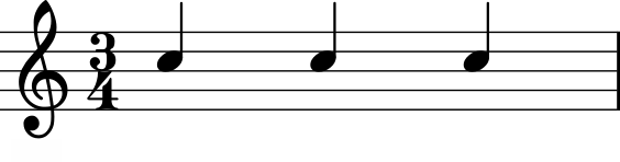 Triple meter - three steady pulses in a measure